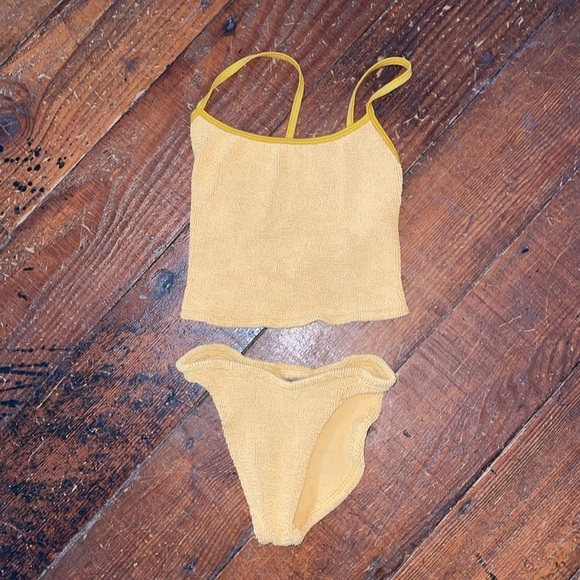 Hunza G Orange Tankini Swim Set Bikini Swimsuit Bathing Suit - Picture 2 of 7